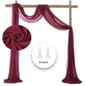 Tissu drapé pour arc de mariage, tissu en mousseline de soie rouge Rose clair, panneaux de rideaux