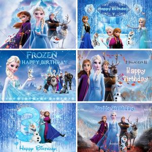 Disney la reine des neiges thème princesse Elsa Anna filles fête d'anniversaire toile de fond glace