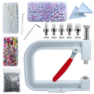 Machine à sertir les perles faites à la main, machine à riveter les perles, perles rondes, clous à