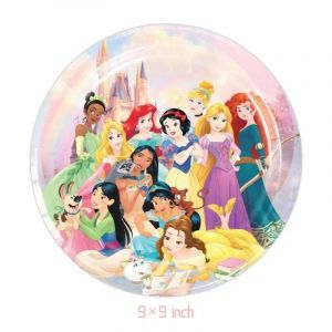 Couverts jetables sur le thème de la princesse Disney pour enfants, fête d'anniversaire, rose