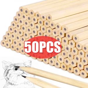 Crayons &agrave; grains de bois naturel HB noir Hexagonal Non toxique pour enfants, crayon pour dessin et