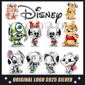 Bijoux en argent Sterling S925, classique Disney le roi Lion Mickey Minnie Mary chat, perle adaptée