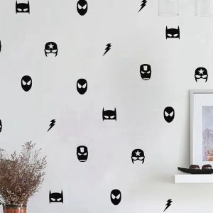 Autocollant mural en vinyle Marvel Smile Hero Mask, d&eacute;coration murale pour chambre d'enfant,