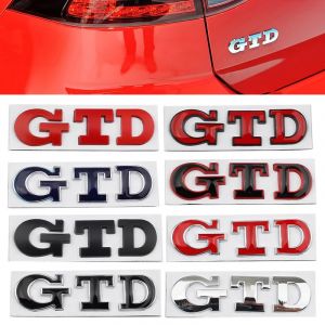 Logo de lettres en métal 3D pour Volkswagen, emblème de voiture, insigne de coffre arrière GTD, VW