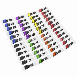 3D ABS noir coffre arrière de voiture emblème Badge décalcomanie pour Audi S3 S4 S5 S6 S7 S8 Logo