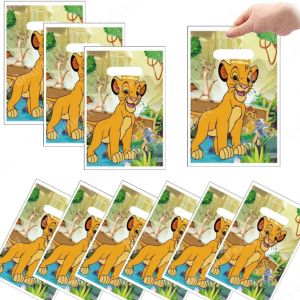 Sacs cadeaux Disney roi Lion, biscuits au chocolat, sacs à bonbons, sac de fête Simba, fournitures
