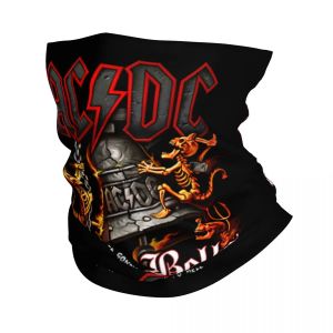 Personnalisé AC DC Hells cloches hiver bandeau cou plus chaud hommes femmes Ski chasse Tube écharpe
