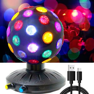 Boule Disco rotative LED veilleuse DJ lumi&egrave;re 360 &deg;   Lampe disco r&eacute;glable &agrave; vitesse