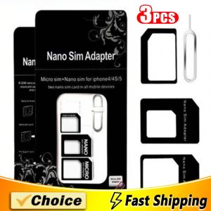 Kit de connecteurs adaptateur de carte Micro Nano SIM, 3 pièces, pour iPhone 6 7 plus 5s Huawei P8