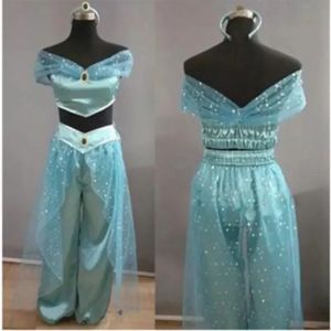 Lampe d'aladdin pour fille adulte, Costume mignon Jasmine, robes de princesse pour fête d'halloween,