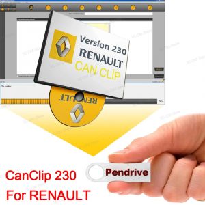 Dernier peut clipser V230 pour Renault, logiciel de Diagnostic OBD2, CanClip V212 Reprog V191