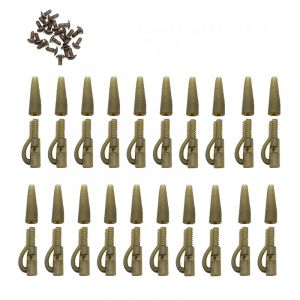 20 jeux de Clips de plomb et de caoutchoucs de queue, Kit de mat&eacute;riel de p&ecirc;che &agrave; la carpe,