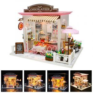 Bricolage maison de poupée Miniature maison de poupée avec meubles maison en bois Miniaturas jouets