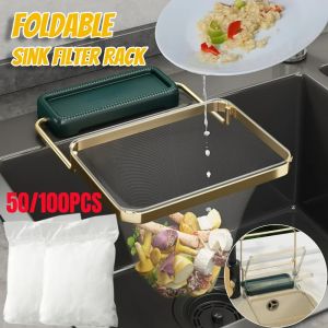 Filtre d'évier de cuisine pliable T1, crépine, sac en filet, support de déchets, étagère à filet,