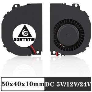 2 pièces Gdstime 5cm ventilateur 5V 12V 50mm x 40mm x 10mm 5410 double boule Radial centrifuge