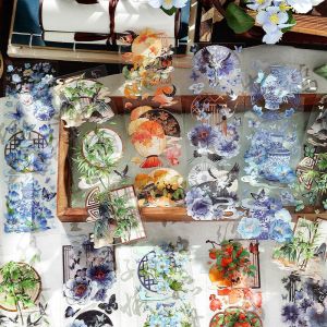 Autocollant plat de style peinture &agrave; l'huile de style chinois, &eacute;tiquettes d&eacute;coratives esth&eacute;tiques,