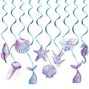 Guirlandes thème sirène pendentif coquille aquatique hippocampe spirale fille sirène 1er