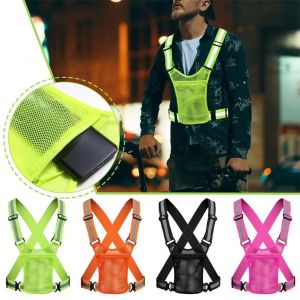 Veste de sécurité à haute visibilité pour l'équitation de nuit, gilet de sport de plein air, course