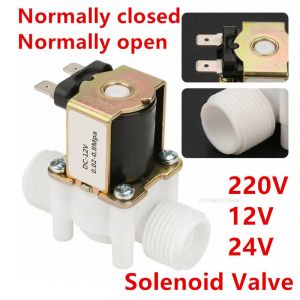 &Eacute;lectrovanne &agrave; filetage m&acirc;le 1/2 "3/4", AC 220V DC 12V 24V, vanne de contr&ocirc;le de l'eau, interrupteur