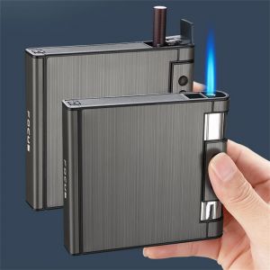 Paquet de 20 étuis à cigarettes en métal briquet grande capacité étui à cigarettes avec briquet