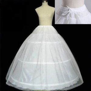 Jupon Crinoline Blanc à 3 Cerceaux de Haute Qualité, Sous-Jupe pour Robe de Bal et de Mariée