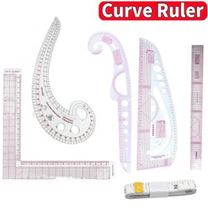 Règle de couture courbée française en plastique transparent, outils de tailleur en forme de virgule,