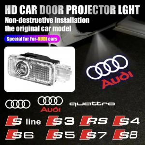 2 pièces Led Logo lumière bienvenue lumière pour AUDI ligne S3 S4 RS S6 S5 S7 S8 A3 A4 A5 A6 A7 Q3