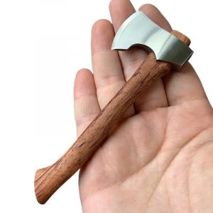 Mini hache de montagne en acier inoxydable, manche en bois, Camping en plein air, poche utilitaire,
