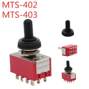 MTS-402 ON/ON MTS-403 ON/OFF/-ON interrupteur à bascule AC 250V 2A 120V 5A 12 broches 4PDT
