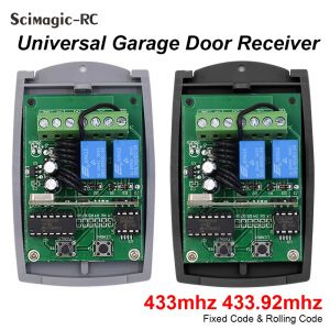 Universel 433mhz Garage Porte Télécommande Récepteur 2CH DC 12V 24V Contrôleur Ouvre-porte 433.92mhz