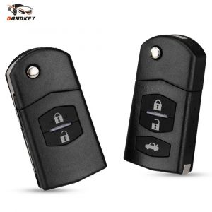 DANDKEY 2/3 boutons pliant rabat voiture télécommande coque Fob housse pour MAZDA 2 3 5 6 MX5 lame