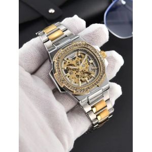 LONGLUX automatique homme montre de luxe en acier inoxydable en gros montres mécaniques squelette