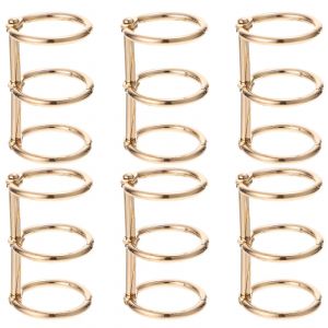 Anneau de reliure à trois trous, 6 pièces, Clip de livre, cercles portables, reliure pour carnet de