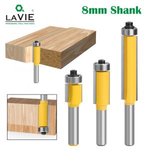 LAVIE 8mm tige longue lame affleurante garniture routeur avec roulement pour bois mod&egrave;le mod&egrave;le