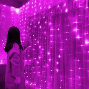 3/6M USB LED rideau 8Modes télécommande chaîne lumières vacances mariage fée guirlande lumières pour