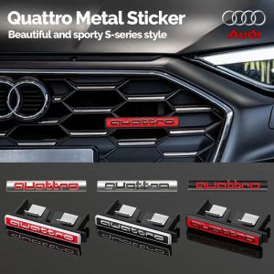 Badge de calandre avant en métal avec Logo Quattro, autocollants pour Audi Sline A3 A4 A5 A6 A7 A8