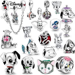 Nouveau Disney Dumbo Mickey chaîne point dalmatiens pendentif breloques perles pour Original 925 en