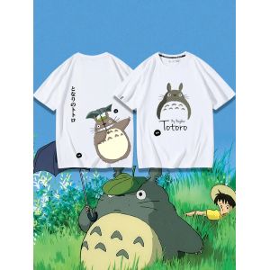 Mon voisin Totoro Anime 100% coton T-shirt mode Couple hauts &eacute;t&eacute; nouveau &agrave; manches courtes rue