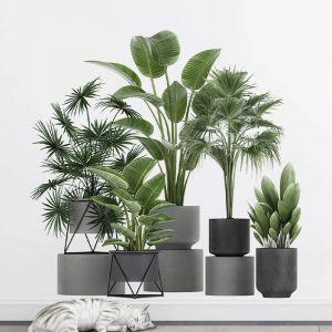 Autocollant mural plante verte fra&icirc;che en pot, 2 pi&egrave;ces, embellissement chaud pour chambre &agrave;
