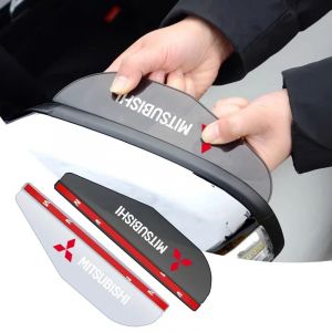 Autocollant de sourcil de pluie pour rétroviseur de voiture, 2 pièces, pour Logo Mitsubishi ASX