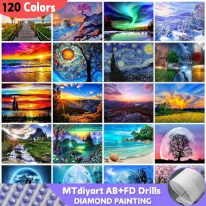120 couleurs paysage AB FD bricolage diamant peinture point de croix Kit broderie plage photo