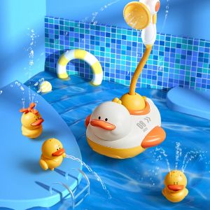 Mignon bain d'eau canard douche électrique pulvérisation salle de bain enfants bébé jouet baignoire