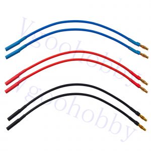 Connecteur de balle en or 7.87 ", 14awg, 4.0mm, c&acirc;ble d'extension de fiche banane 3.5, fil m&acirc;le