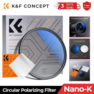 K & F Concept CPL filtre d'objectifs d'appareil photo optique Ultra mince rev&ecirc;tement bleu 49mm 52mm