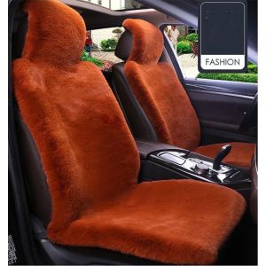 Juste de siège de voiture universelle en fausse peau de mouton, housses de siège en fourrure,