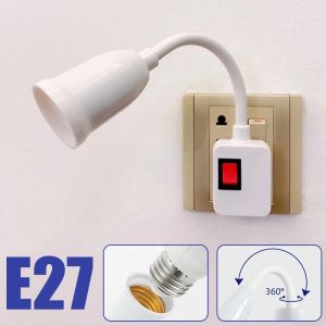 Tête de lampe rotative à prise directe, douille E27, support d'ampoule avec interrupteur, prise