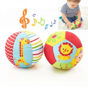 Jouets mobiles en peluche douce pour b&eacute;b&eacute; avec son hochet pour b&eacute;b&eacute; boule de musculation pour