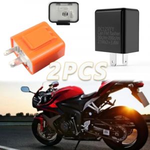 2 pièces universel 2 broches Led clignotant relais Moto interrupteur clignotant vitesse réglable
