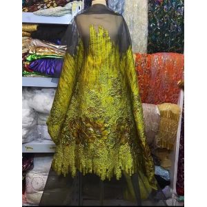 Tissu Jacquard Brocart Africain de Haute Qualité, Tissu Damassé, Filet Français, Tulle, Maille,
