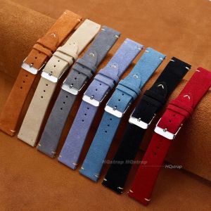 Bracelet de montre en cuir v&eacute;ritable su&eacute;d&eacute; 16mm 18mm 20mm 22mm pour Seiko bracelet Vintage &agrave;